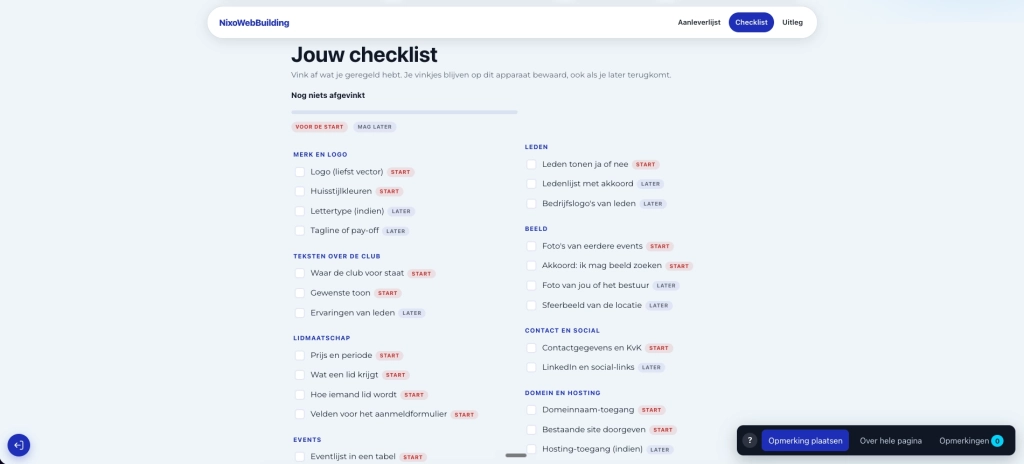 Ik bouwde mijn eigen klantenportaal (en waarom): de interactieve aanleverlijst die je zelf afvinkt