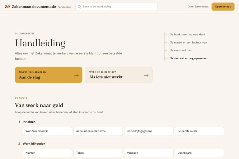 Zakenmaat, de handleiding